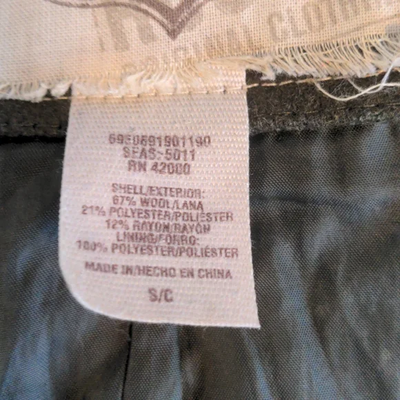 Army Green Wool Utility Coat with Hood - Picture 12 of 12